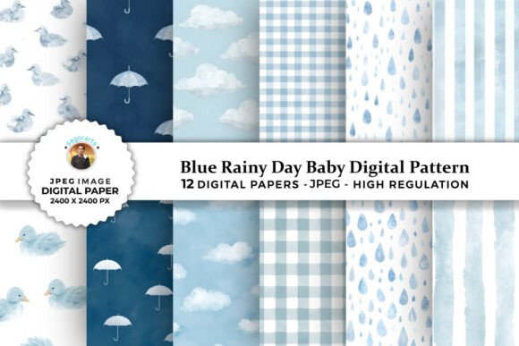Blue Rainy Day Baby Digital Patterns: A Strategic Resource for Creative Projects