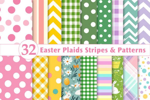Easter Plaids and Stripes Patterns: Versatile Digital Art for Creative Projects