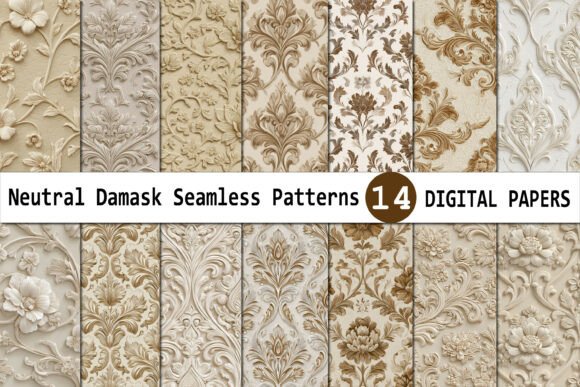 Exploring the Versatility of Neutral Damask Seamless Patterns Bundle