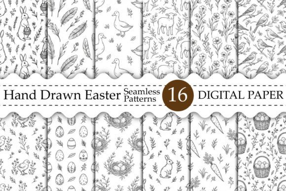 Hand Drawn Easter Seamless Patterns: A Versatile Resource for Creative Projects
