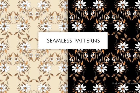 Ink Daisy Watercolor Seamless Patterns: A Versatile Addition to Your Creative Toolkit