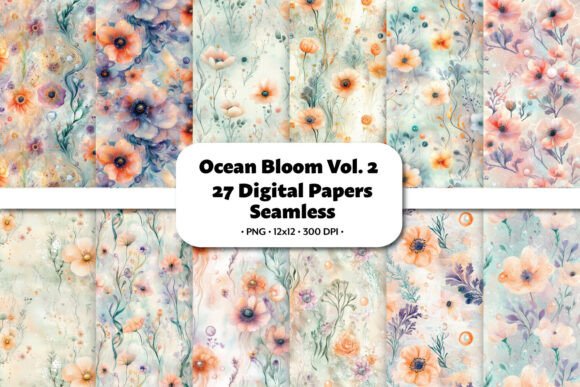 Ocean Bloom Vol. 2-27: A Dreamy Fusion of Florals and the Sea