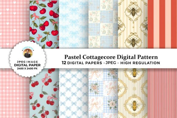 Pastel Cottagecore Digital Patterns: A Versatile Creative Resource
