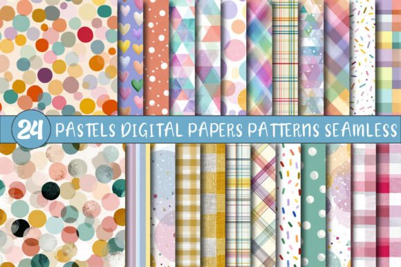 Pastels Digital Papers Patterns Seamless