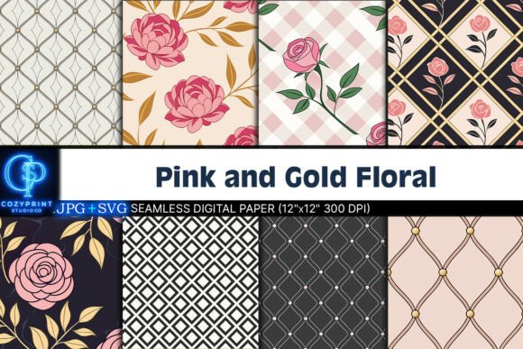 Pink and Gold Floral Design