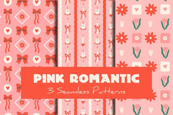 Pink Romantic Seamless Patterns Papers for Love-Driven Design