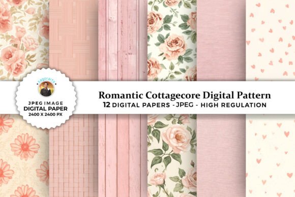 Romantic Cottagecore Digital Patterns: A Versatile Collection for Creative Projects