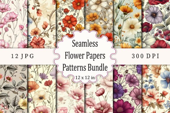 Seamless Flower Papers Patterns Bundle: A Versatile Resource for Creative Professionals