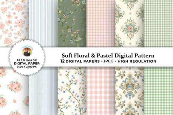 Soft Floral Pastel Digital Patterns: A Versatile Choice for Creative Projects