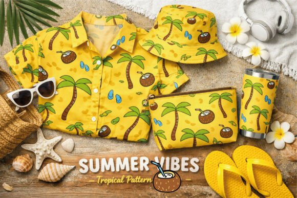 Summer Beach Seamless Patterns Set: Bring Sunny Vibes to Your Creative Projects